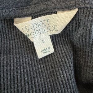 Market & Spruce Charcoal Waffle Knit Pullover